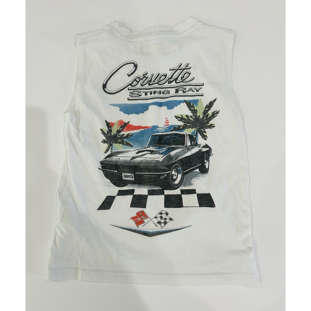 Abercrombie Kids Boys Sleeveless Muscle Shirt Size 5/6 Graphic Corvette Stingray